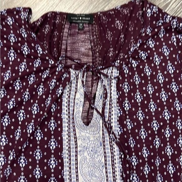 Lucky Brand purple boho peasant blouse size 2X - Picture 4 of 8